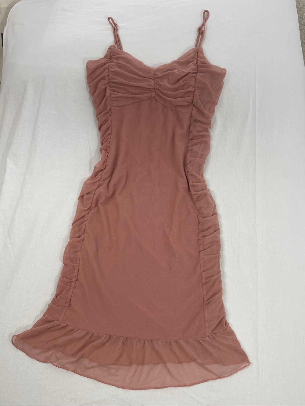 3/$30 Fashion Nova Dusty Rose Ruched Slip Dress size M